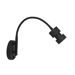 wall luminaire NATASJA with switch, with flex arm GU10 IP20, black matt dimmable