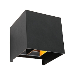 outdoor wall luminaire MURO up / down, cube shape, adjustable IP44, black matt dimmable