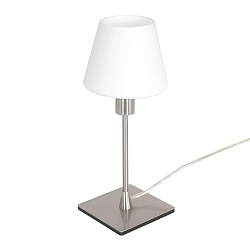 table lamp ANCILLA 1 flame, long, with switching function, conical E14 IP20, steel brushed dimmable
