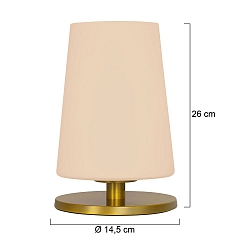table lamp ANCILLA 1 flame, round E27 IP20, brass dimmable