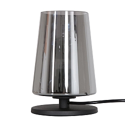 table lamp ANCILLA 1 flame, short, with switching function, conical E27 IP20, black matt dimmable