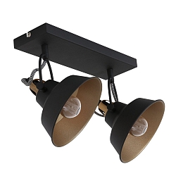 wall and ceiling luminaire NOV� 2 flames, adjustable E14 IP20, black matt dimmable