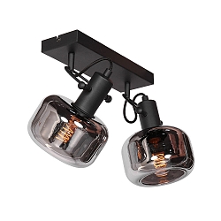 wall luminaire GLASLIC 2 flames, swivelling, rotatable E27 IP20, black dimmable