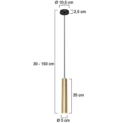 pendant luminaire TUBEL GU10 IP20, brass dimmable