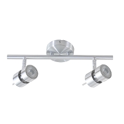 spotlight bar NATASJA 2 flames, Dim-To-Warm, adjustable GU10 IP20, steel brushed dimmable