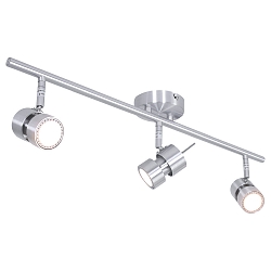 spotlight bar NATASJA 3 flames, long, Dim-To-Warm, adjustable GU10 IP20, steel brushed dimmable