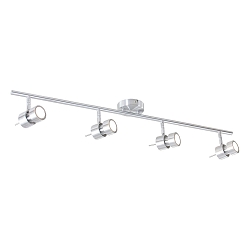 spotlight bar NATASJA 4 flames, long, Dim-To-Warm, adjustable GU10 IP20, steel brushed dimmable