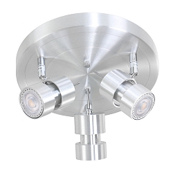 spotlight bar NATASJA 3 flames, round, Dim-To-Warm, adjustable GU10 IP20, steel brushed dimmable