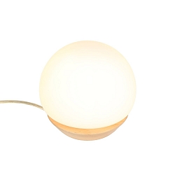 table lamp ANCILLA round, short, with touch dimmer G9 IP20, beech, natural colour dimmable