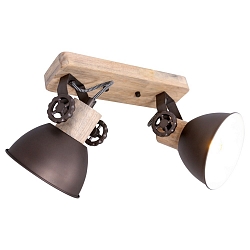 Mexlite Spot GEARWOOD, 2 flames, brown