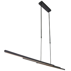 Steinhauer Pendant luminaire ZELENA LED, adjustable, 4 flames, black