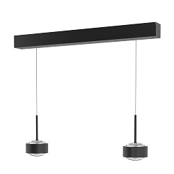 pendant luminaire PUK! PRO 120 MOTION 2 flames IP20, chrome, black matt dimmable