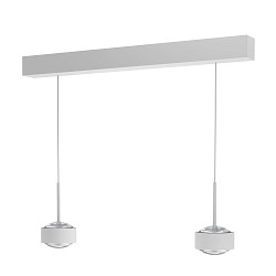 pendant luminaire PUK! PRO 120 MOTION 2 flames IP20, chrome, white matt dimmable