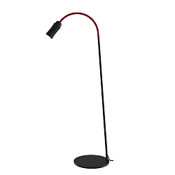 floor lamp NEO! FLOOR (LV) with flex arm, focusable IP20, red, black matt dimmable