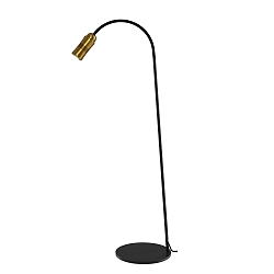 floor lamp NEO! FLOOR (LV) with flex arm, focusable IP20, brass, black matt dimmable