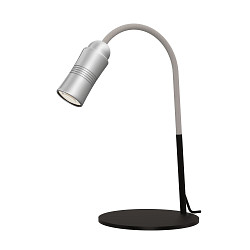 table lamp NEO! TABLE (LV) with flex arm, focusable IP20, aluminium, black matt, silver dimmable