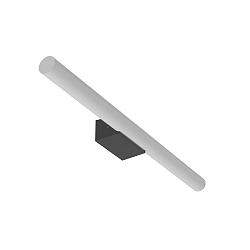 mirror luminaire LICHTSTANGE - WHITE EDITION rigid S14D IP20, black matt dimmable