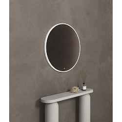 mirror with lighting FRAME CIRCLE IP20, silver dimmable