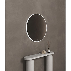mirror with lighting FRAME CIRCLE IP20, white matt dimmable