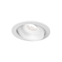 recessed spotlight RONY 1.0 - LED round, multipower, cardanic swivelling, with wire springs IP20, mat, traffic white dimmable