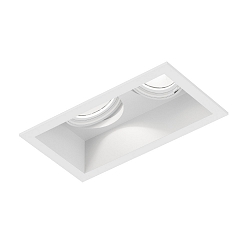 recessed spotlight PLANO 2.0 - LED 2 flames, cardanic swivelling, with wire springs IP20, mat, traffic white dimmable