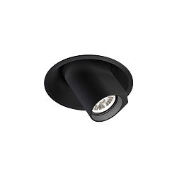 ceiling luminaire BLIEK ROUND 1.0 - LED with leaf springs, cardanic swivelling, semi flush IP20, mat, deep black dimmable