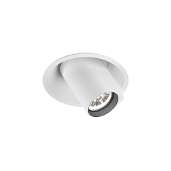ceiling luminaire BLIEK ROUND 1.0 - LED with leaf springs, cardanic swivelling, semi flush IP20, mat, traffic white dimmable