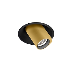 LED Recessed spot BLIEK ROUND 1.0, 350/500mA, 7/10W, 2700K, CRi >90, rotatable, swivelling, black gold