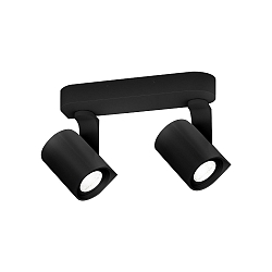 Wall /Ceiling Spot SQUBE ON BASE #2 PAR16, 2 flames, 2x GU10 max. 12W, black