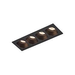 LED Recessed spot PIRRO 4.0, 4 spots, 4x 4.5W 2700K, CRi >90, dimmable, black