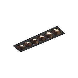 LED Recessed spot PIRRO 6.0, 6 spots, 6x 4.5W 2700K, CRi >90, dimmable, black