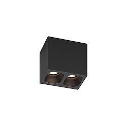 LED Ceiling luminaire PIRRO 2.0, 2 spots, 2x 4.5W 2700K, CRi >90, dimmable, black