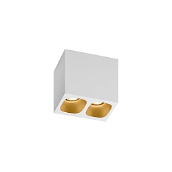 LED Ceiling luminaire PIRRO 2.0, 2 spots, 2x 4.5W 2700K, CRi >90, dimmable, white gold