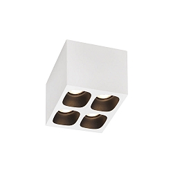 LED Ceiling luminaire PIRRO 4.1, 4 spots square, 4x 4.5W 2700K, CRi >90, dimmable, black