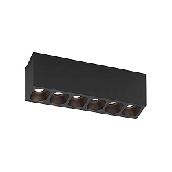 LED Ceiling luminaire PIRRO 6.0, 6 spots, 6x 4.5W 3000K, CRi >90, dimmable, black