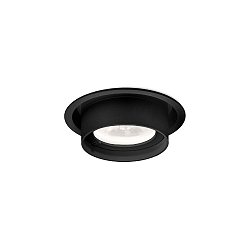 ceiling luminaire RINI SNEAK 1.0 - LED round, rigid, semi flush IP44 / IP20, mat, deep black dimmable