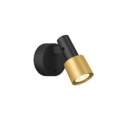 Wall spot SARA SNOOZE 1.0 PAR16, GU10 max. 12W, rotatable/swivelling, black gold