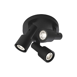 Spot roundel SARA 3.0 PAR16, 3 flames, 3x GU10 max. 12W, rotatable/swivelling, black