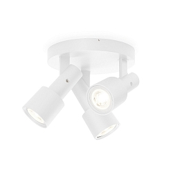 Spot roundel SARA 3.0 PAR16, 3 flames, 3x GU10 max. 12W, rotatable/swivelling, white