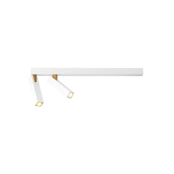 LED Ceiling luminaire MICK 2.0, 2 flames, 45cm, 2x7W 2700K, CRi >90, dimmable, white gold