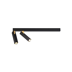 LED Ceiling luminaire MICK 2.0, 2 flames, 45cm, 2x7W 2700K, CRi >90, dimmable, black gold