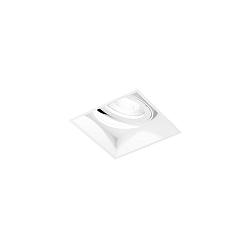 ceiling recessed luminaire STRANGE PETIT TRIMLESS 1.0 square, flush, cardanic swivelling IP20, mat, traffic white dimmable