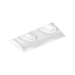 ceiling recessed luminaire STRANGE PETIT TRIMLESS 2.0 square, flush, cardanic swivelling IP20, mat, traffic white dimmable