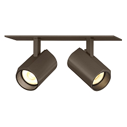 LED Recessed spot CENO 2.0, 2 flames, 3000K, CRi >90, rotatable/swivelling, dimmable, bronze