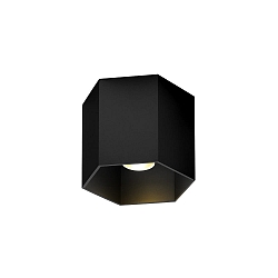 ceiling luminaire HEXO CEILING SURF 1.0 1 flame, DALI controllable IP20, black matt dimmable