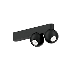 ceiling luminaire LECA 2.0 2 flames, cardanic swivelling IP20, black matt dimmable