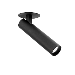 ceiling luminaire MATCH 1.0 with leaf springs, cardanic swivelling, semi flush IP20, mat, deep black dimmable