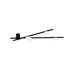 ceiling luminaire PERLEZ SPIN 1.0 4 flames, rotatable, with jointed arm IP20, black matt dimmable