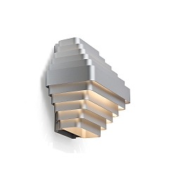 Wall luminaire J.J.W. 01, 2x E27, aluminum, silver