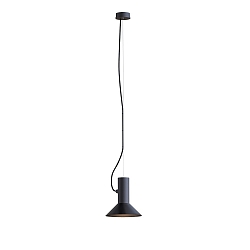Pendant luminaire ROOMOR 1.0, E27, 250cm, deep black, with shade 1.0